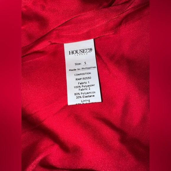 NWOT House of CB Lulu Red asymmetric dress sz S - Picture 5 of 7